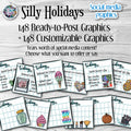 Silly Holidays- Social Media Bundle: Almost 300 graphics!