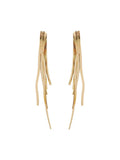 Skinny Gold Cascading Tassel Minimalist Statement Earrings