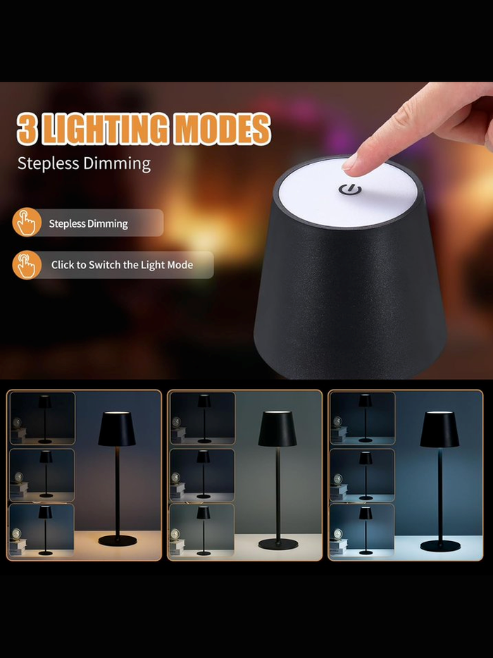 Sleek Cordless Table Lamp- Adjustable Lighting for Any Space