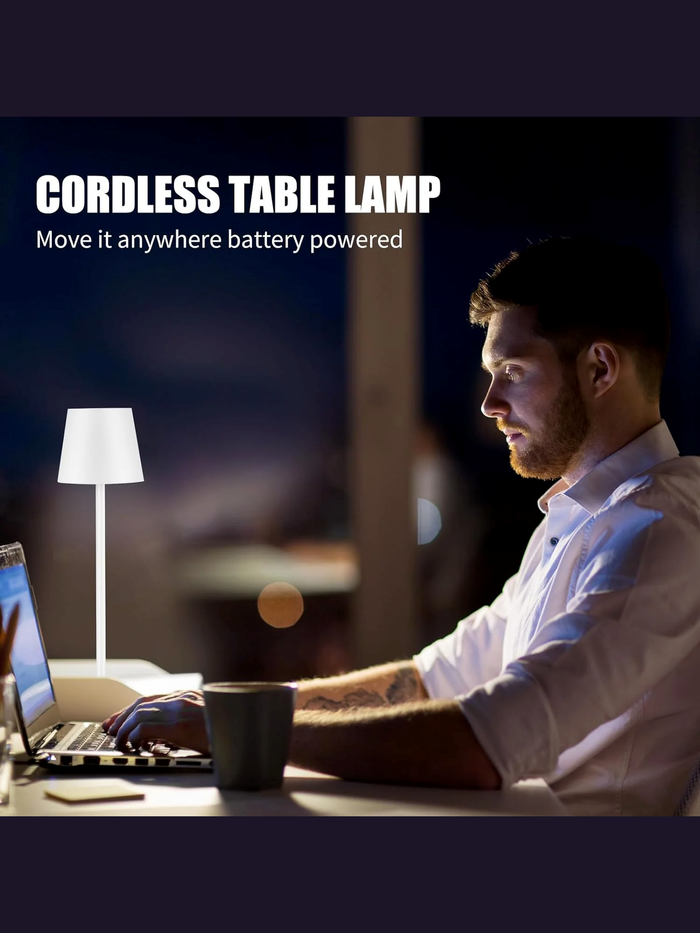 Sleek Cordless Table Lamp- Adjustable Lighting for Any Space
