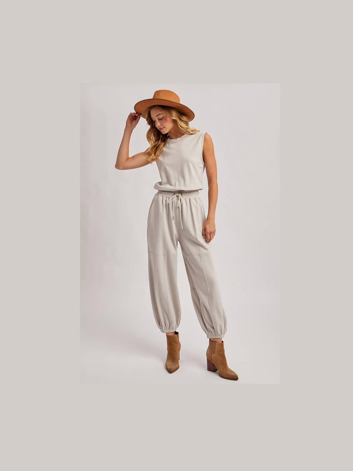 Sleeveless Ecru Jumpsuit