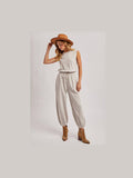 Sleeveless Ecru Jumpsuit