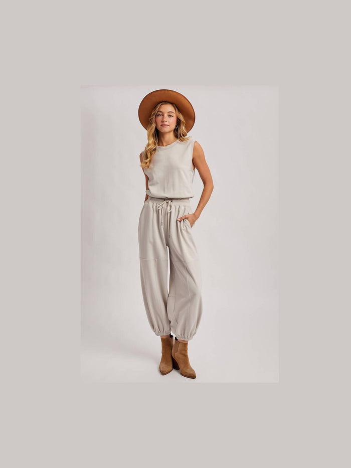 Sleeveless Ecru Jumpsuit