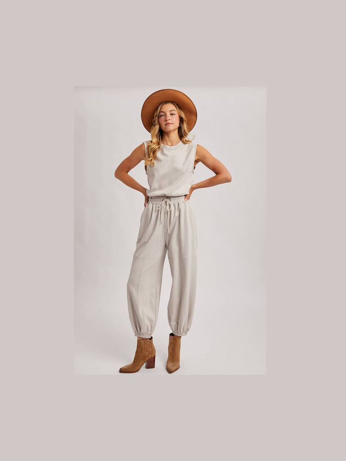 Sleeveless Ecru Jumpsuit