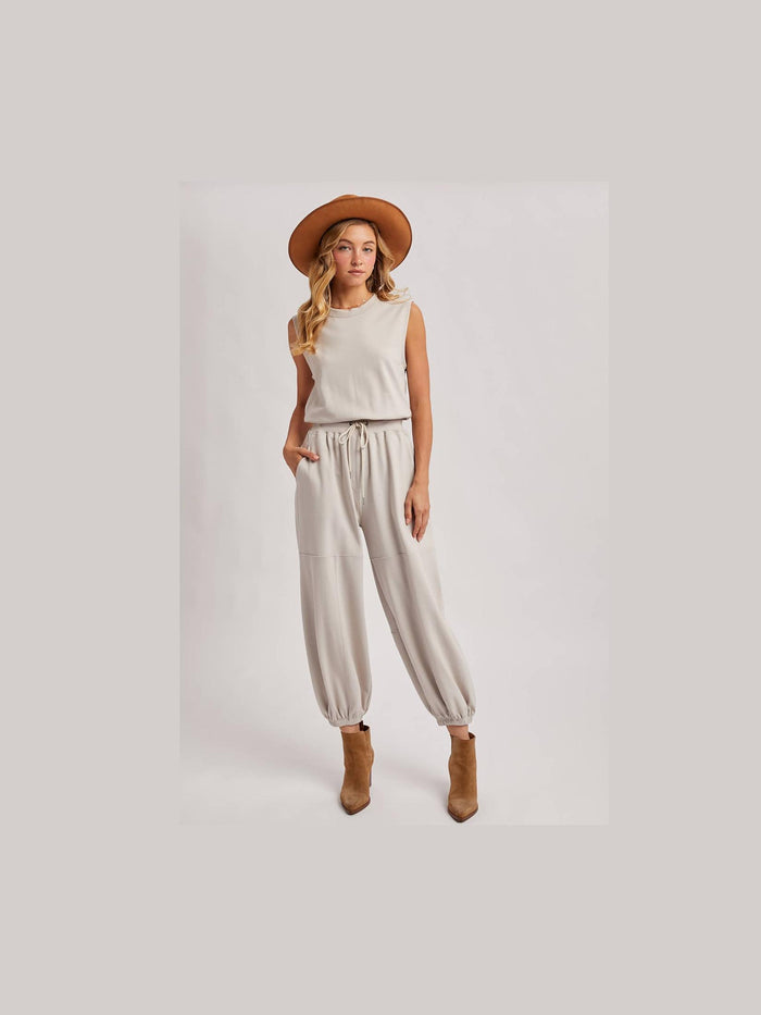 Sleeveless Ecru Jumpsuit