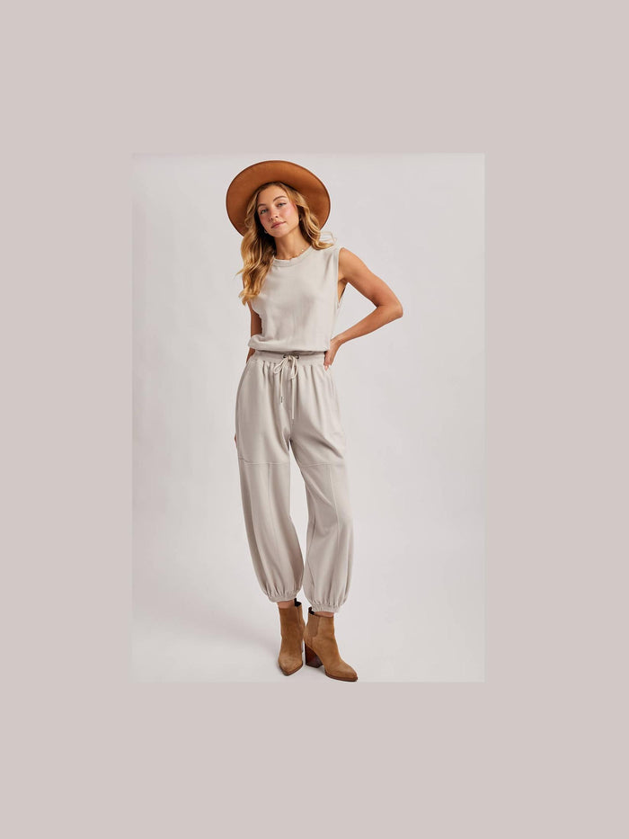 Sleeveless Ecru Jumpsuit