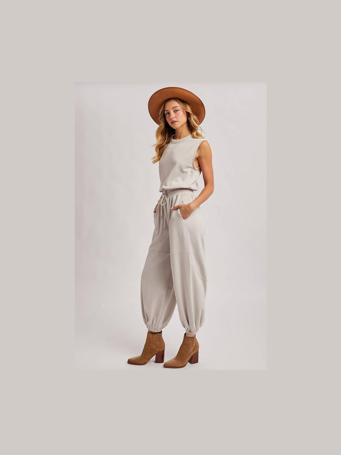 Sleeveless Ecru Jumpsuit