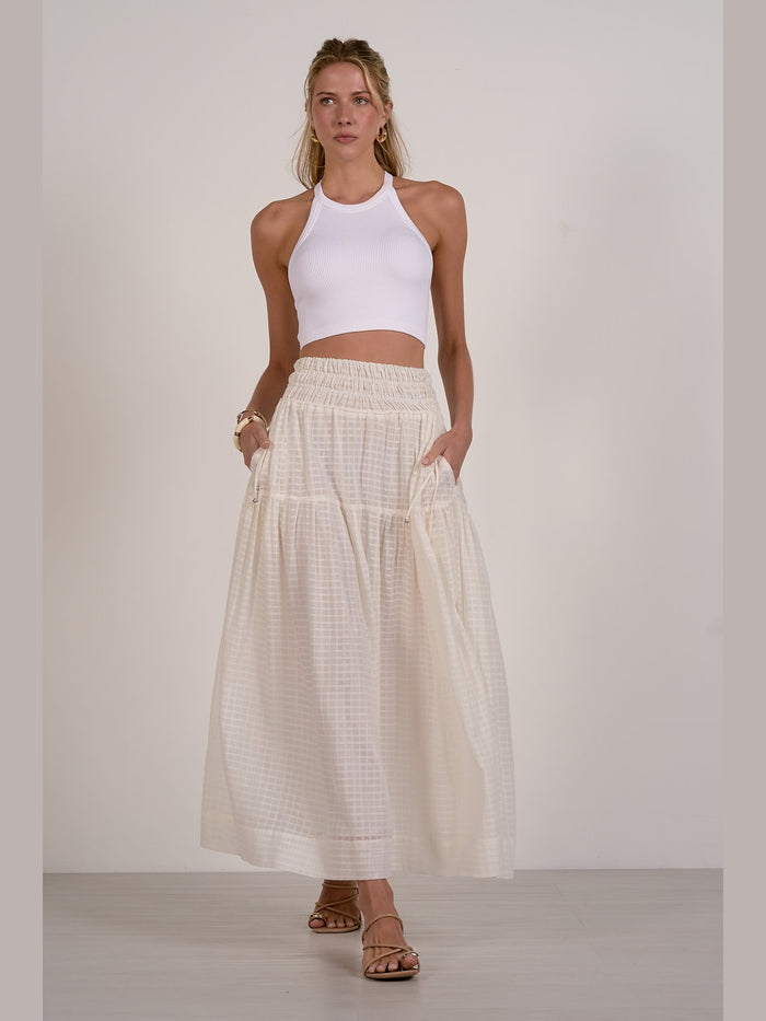 Smocked Maxi Skirt