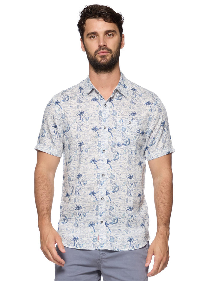 Somers Island Print Performance Button Down
