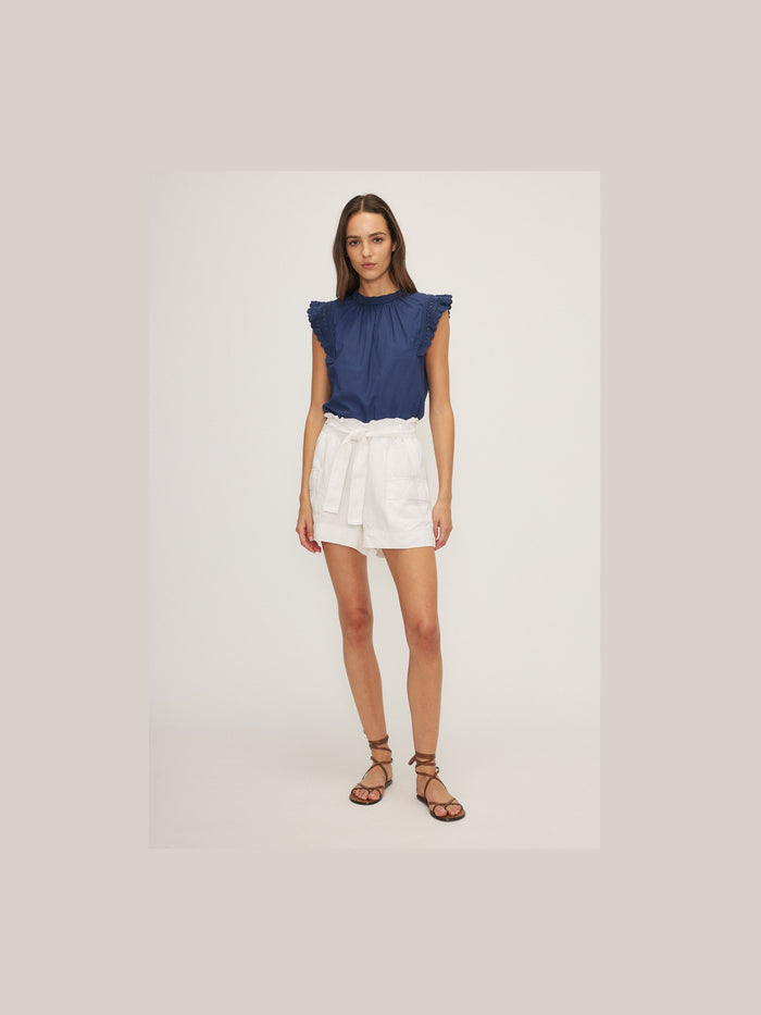 Spencer White Linen Shorts