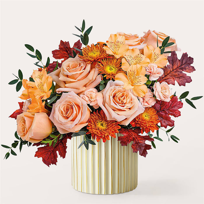 Spiced Latte Bouquet with Ivory Vase – BUEHLER'S FLORAL, Wooster OH