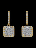 Square Pave Drop Earring