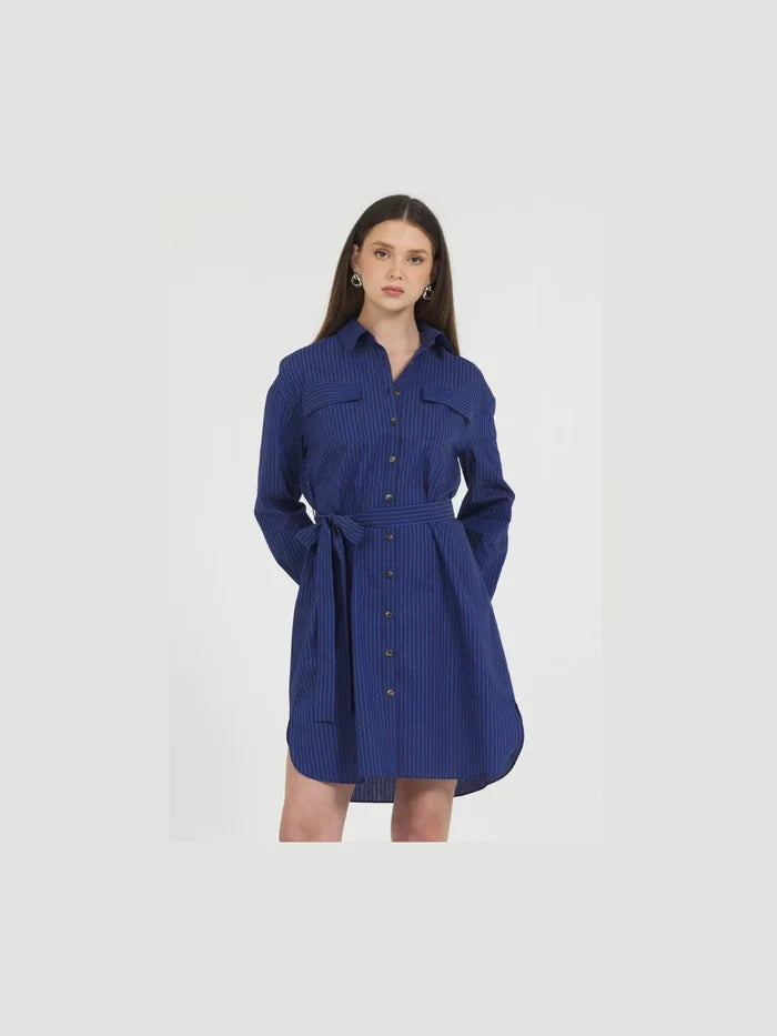 Stripe Button Down Shirt Dress