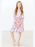 Sugarplum Fairy 3/4 Sleeve Pocket Twirl Dress