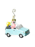 Summer Car Glass Shaped Ornament