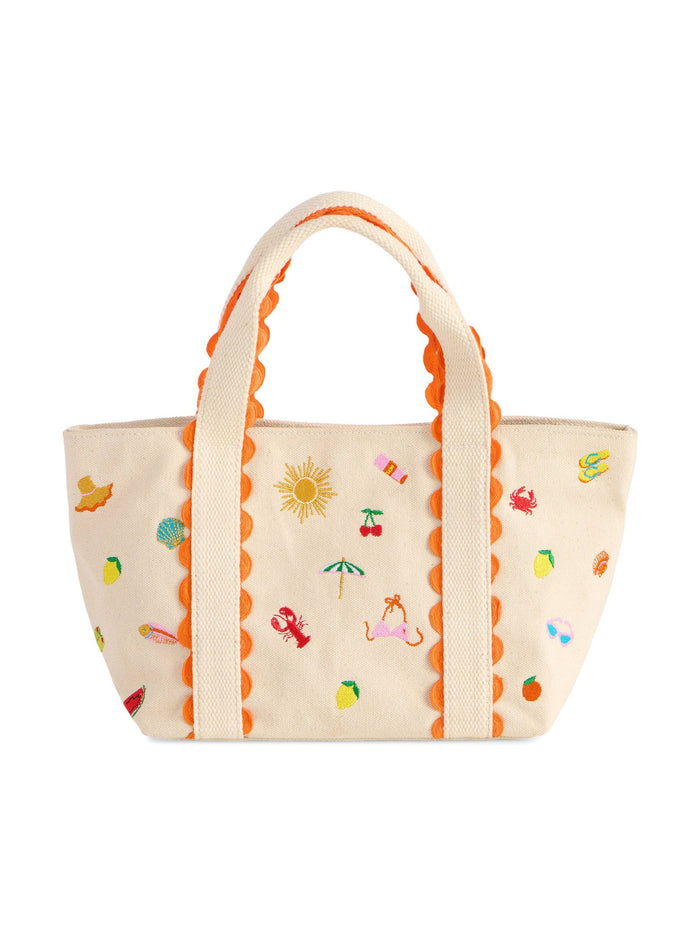 SUMMER ICONS MINI TOTE,NATURAL