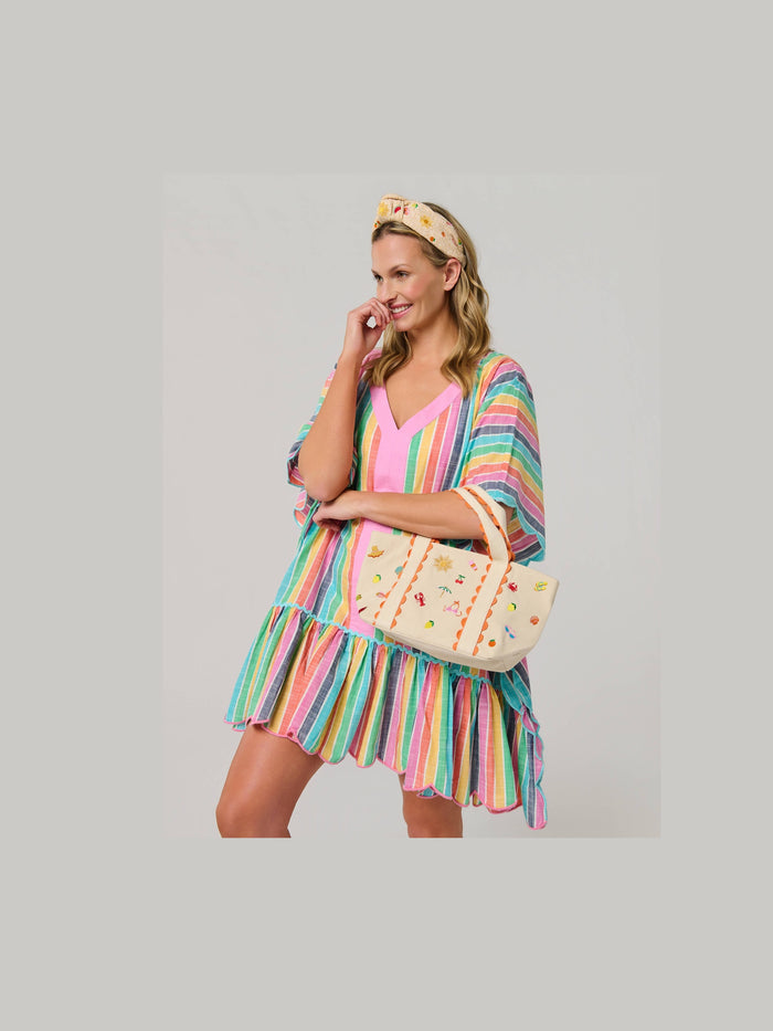 SUMMER ICONS MINI TOTE,NATURAL