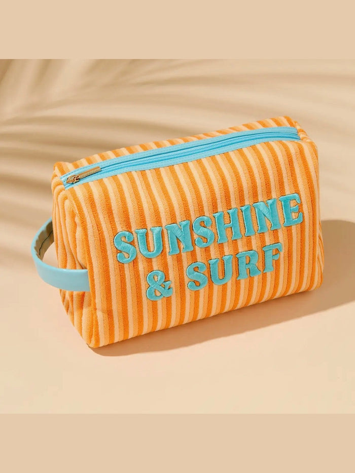 Sunshine and Surf Zip Pouch - Orange