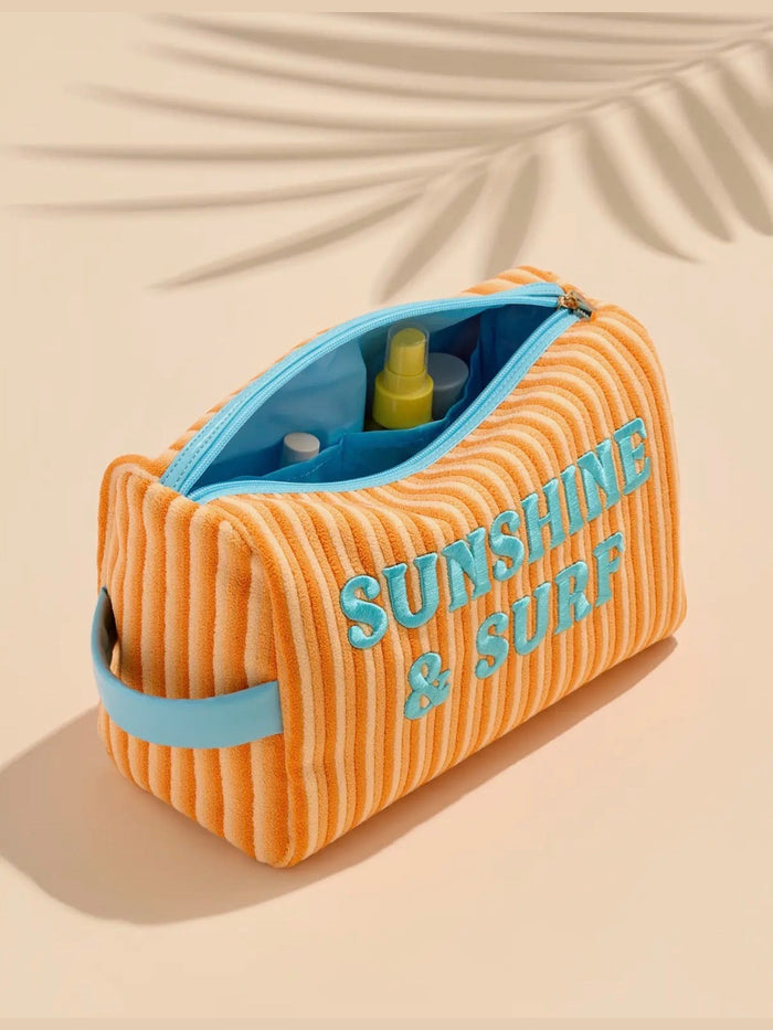 Sunshine and Surf Zip Pouch - Orange