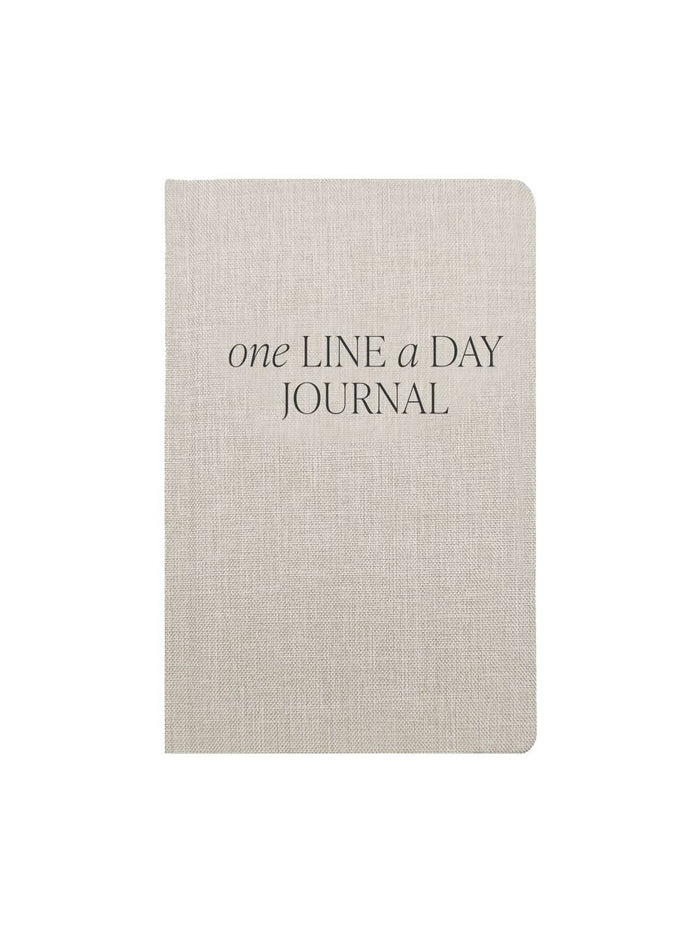 Tan One Line A Day Fabric Journal - Stationery Gifts