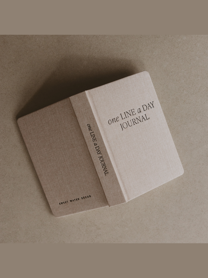 Tan One Line A Day Fabric Journal - Stationery Gifts