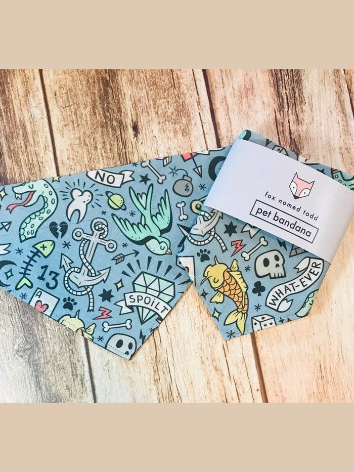 Tattoo Doodle Dog Bandana