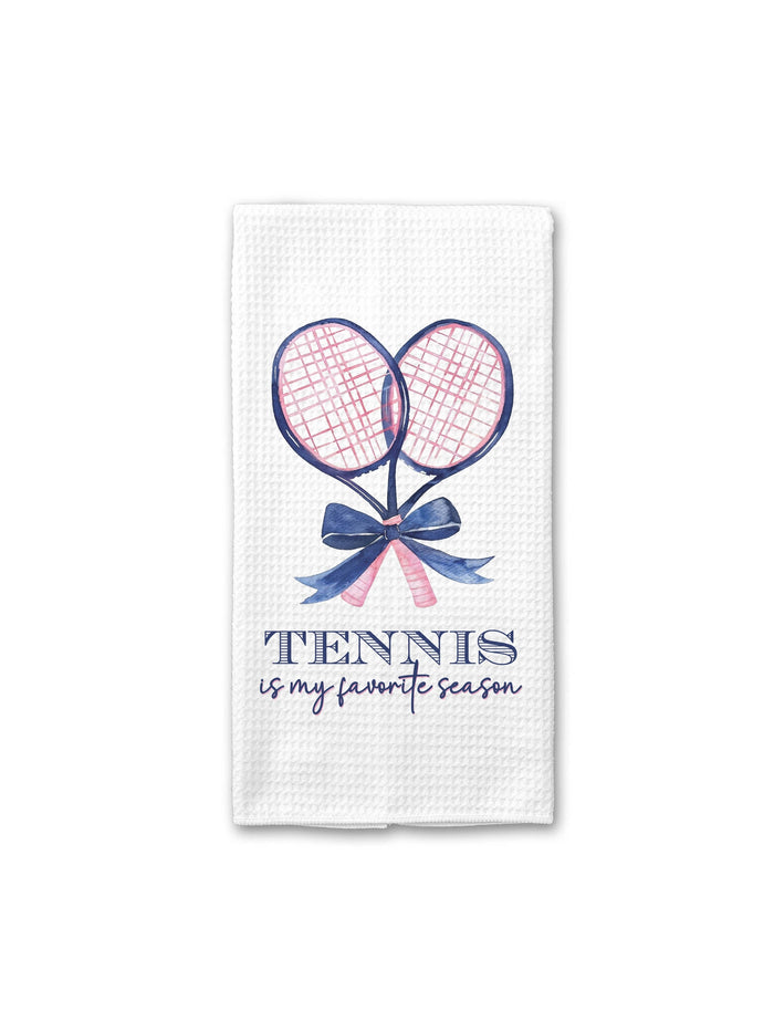 Tennis Favorite Season Towel, Tennis Kitchen Decor Preppy