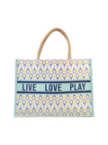 Tennis Love Juco Tote   Sky/Navy/White   19x14x7.5