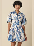 Tess Blue Floral Bubble Dress