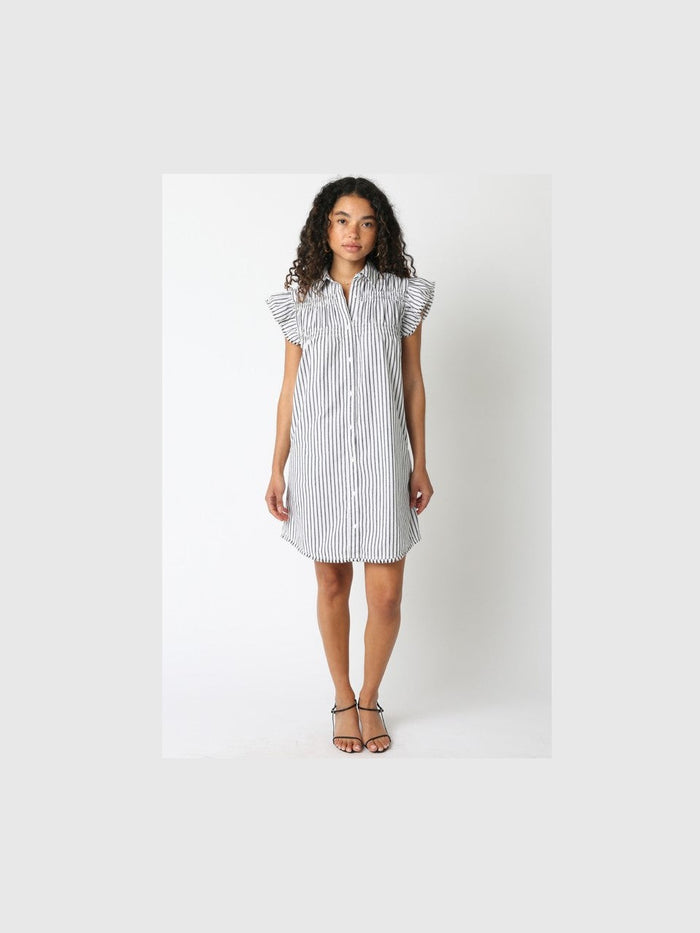 The Honor Stripe Dress-Black