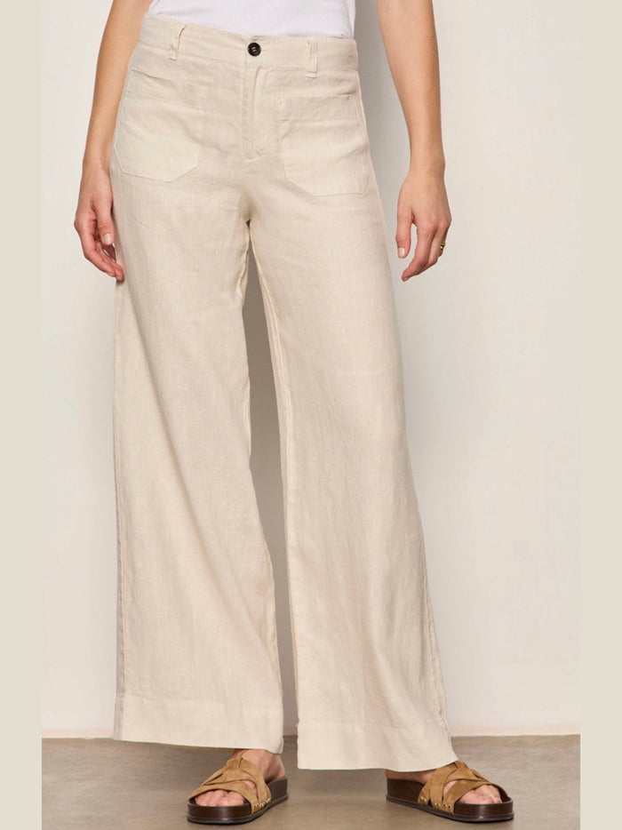 The Linen Marine Wide Leg Pant