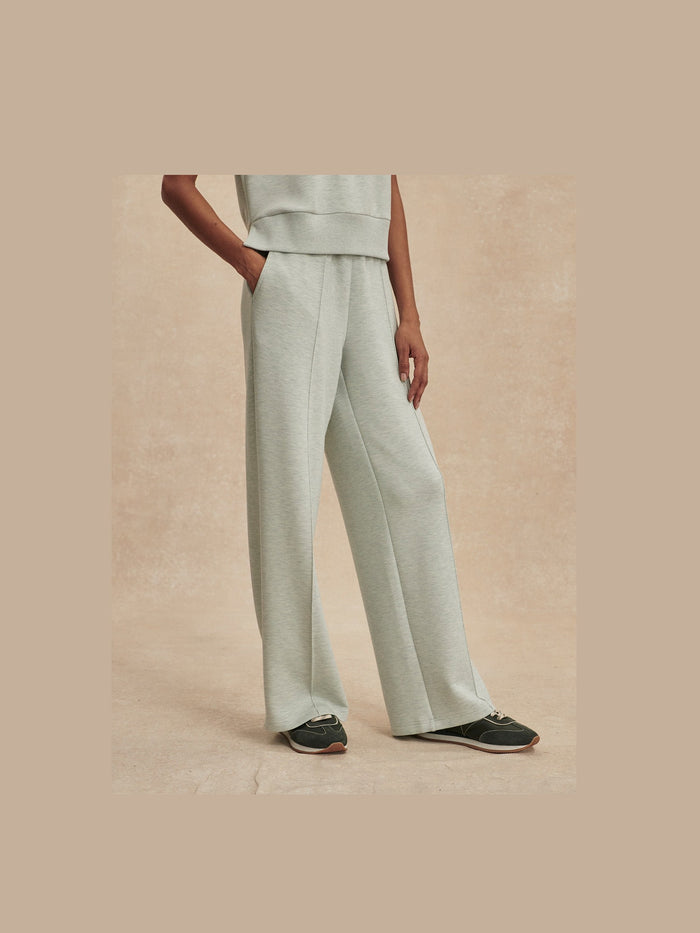 The Wide Leg Pant 30in - Mint Green Marl
