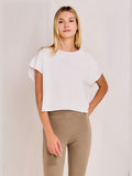 Theo Crop Fitted Poncho - White