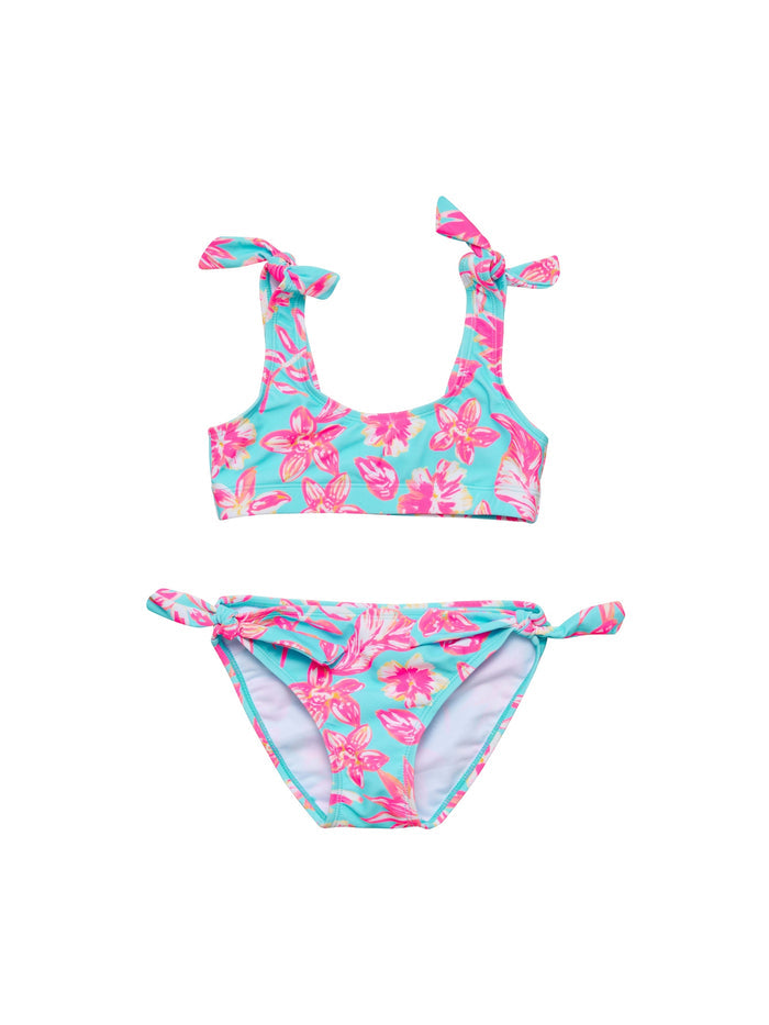 TROPICAL GLOW RECYCLED CROP BIKINI