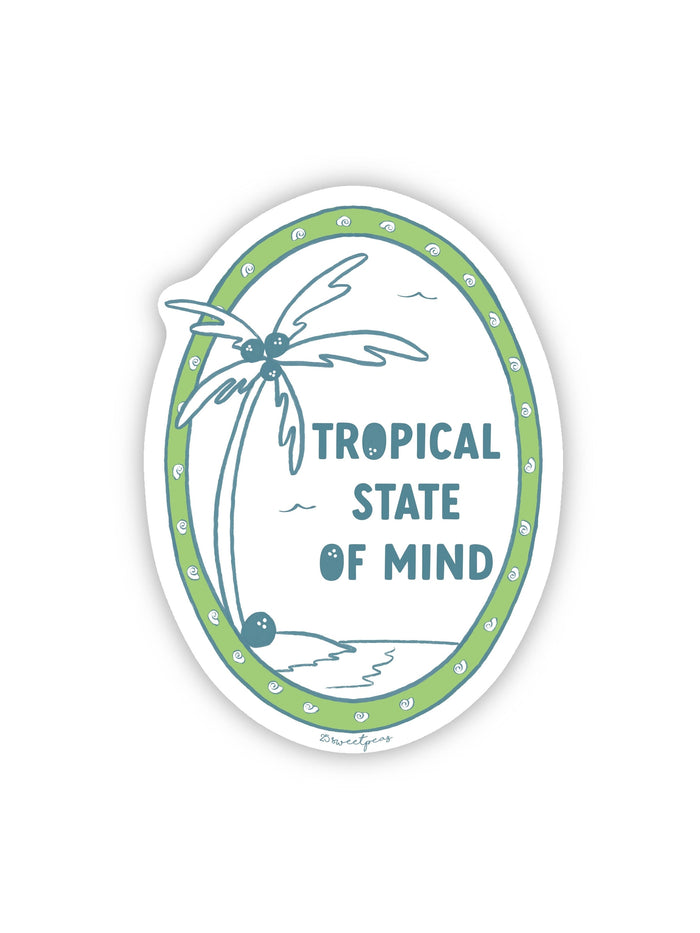 Tropical State of Mind Sticker, Beach Sticker, Summer