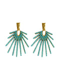 Turquoise Sunburst Statement Drop Earrings
