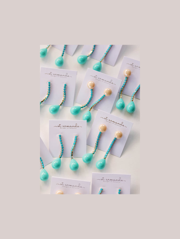 Turquoise Swingy Statement Earrings