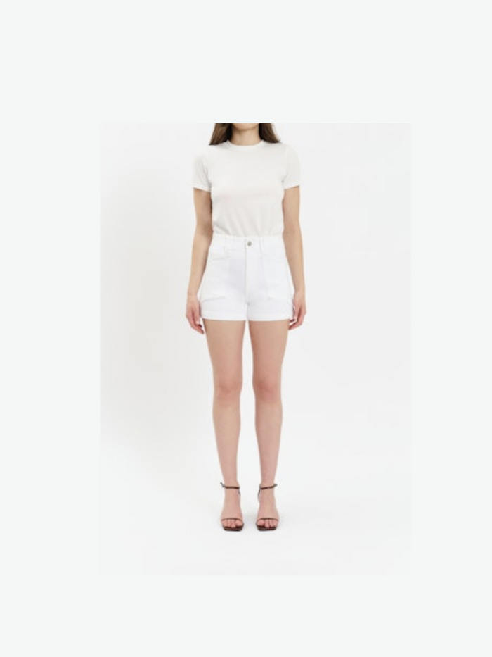 Valley Girl Short High Rise Patch Pocket Short - Lamb