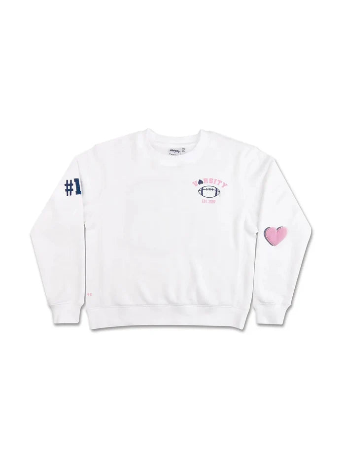 Varsity  White Sweatshirt
