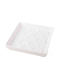 White Textured Beverage Napkin Tray