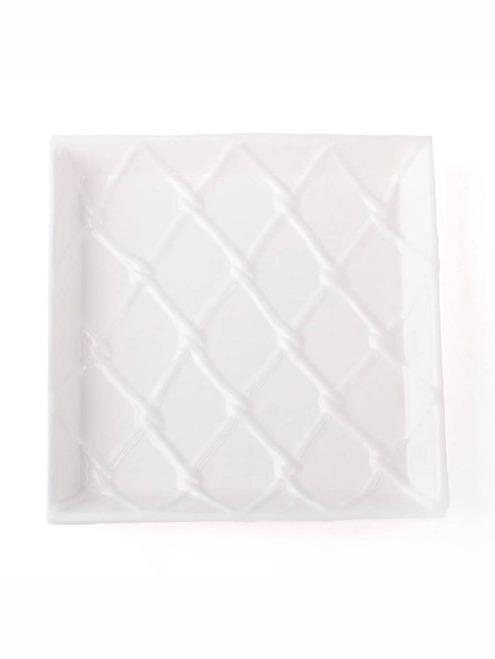 White Textured Beverage Napkin Tray