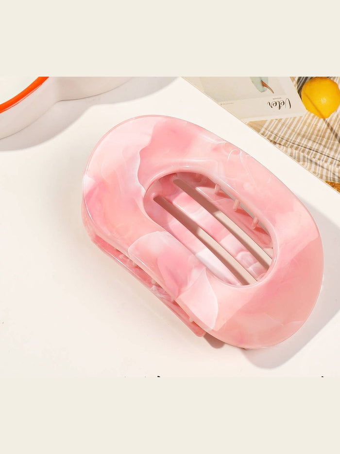 Women's Colorful Flat Round Flower Bow Hair Claw Clip