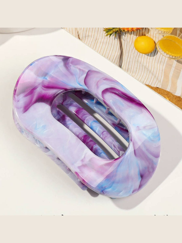 Women's Colorful Flat Round Flower Bow Hair Claw Clip