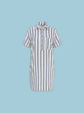 Women's Woven Dress - Navy Stripe