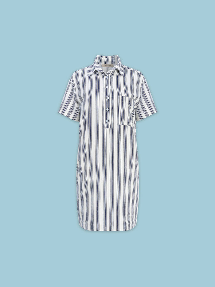Women's Woven Dress - Navy Stripe