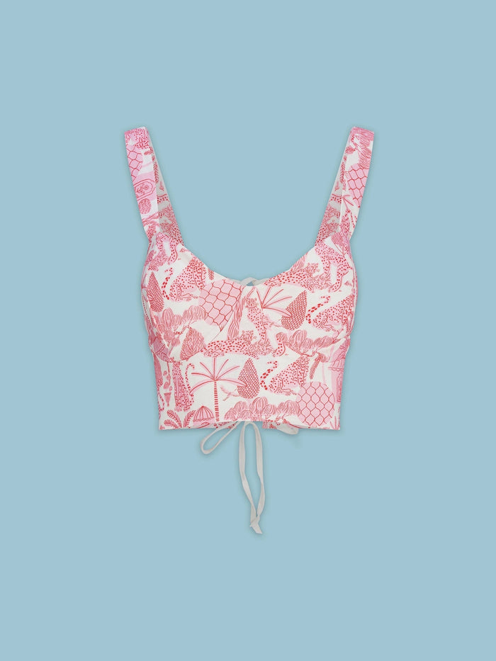 Women's Woven Sleeveless Top - Pink Toile