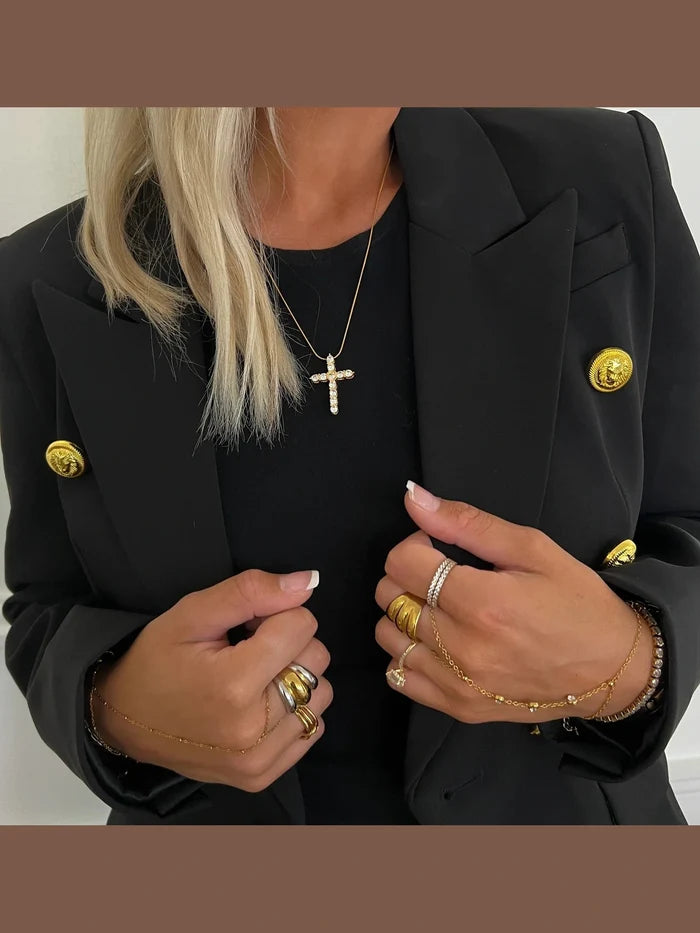 XL Diamond Cross Necklace