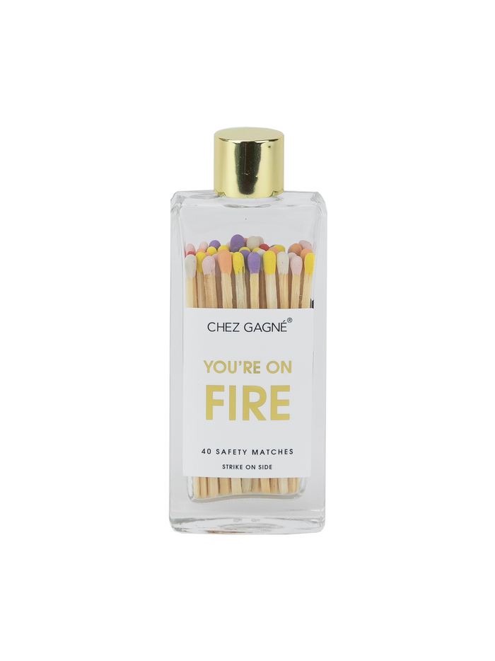 You're on Fire - Glass Bottle Safety Matches - Rainbow/Multi