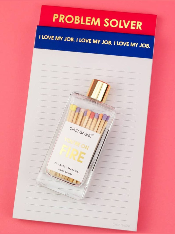 You're on Fire - Glass Bottle Safety Matches - Rainbow/Multi