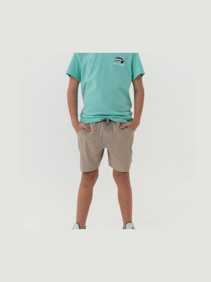 Youth Athletic Shorts - Heather Khaki/Venado Camo Liner